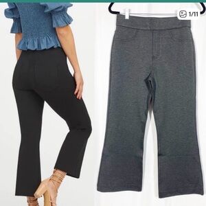 SPANX GREY CROPPED BOOT/FLARE LEG PONTE PANT LARGE PETITE